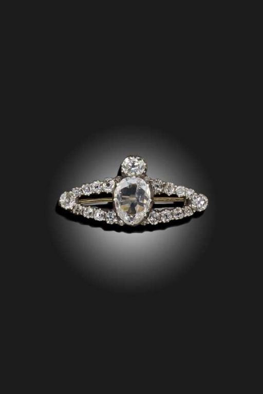 Silver and Gold Diamond Brooch
