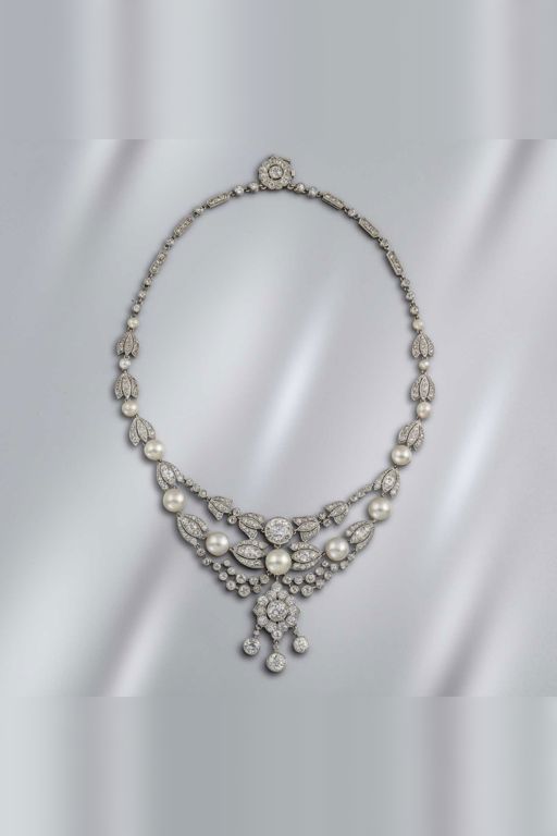 Diamond and Pearl Necklace