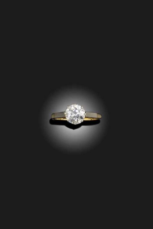 18k Gold and Platinum Diamond Ring