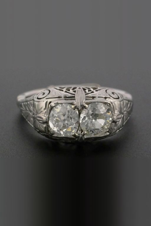 14k Gold and Platinum Diamond Ring