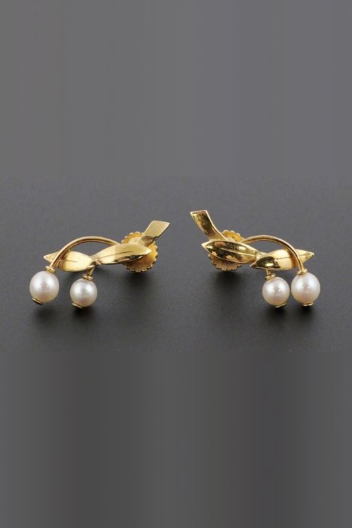 14k Gold Pearl Earrings