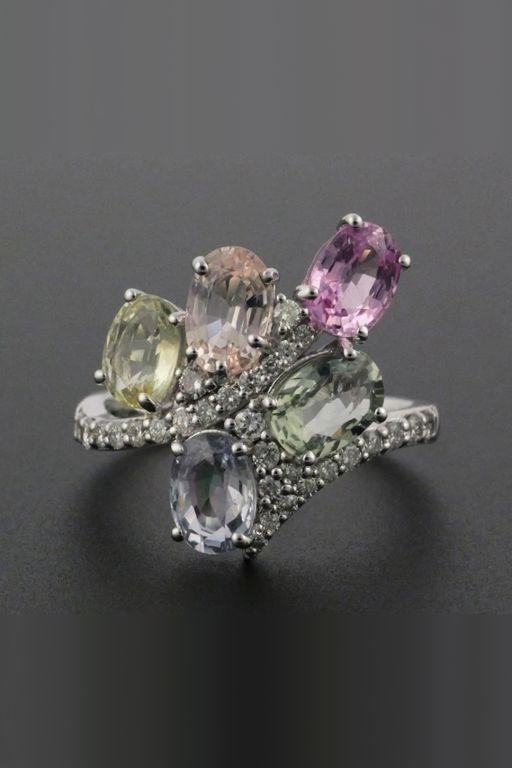 Platinum Sapphire and Diamond Ring