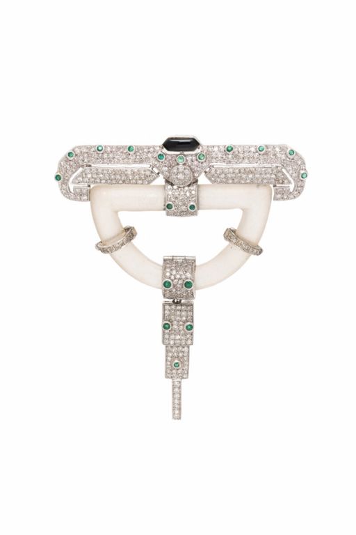 Gold Multi-Gem Brooch
