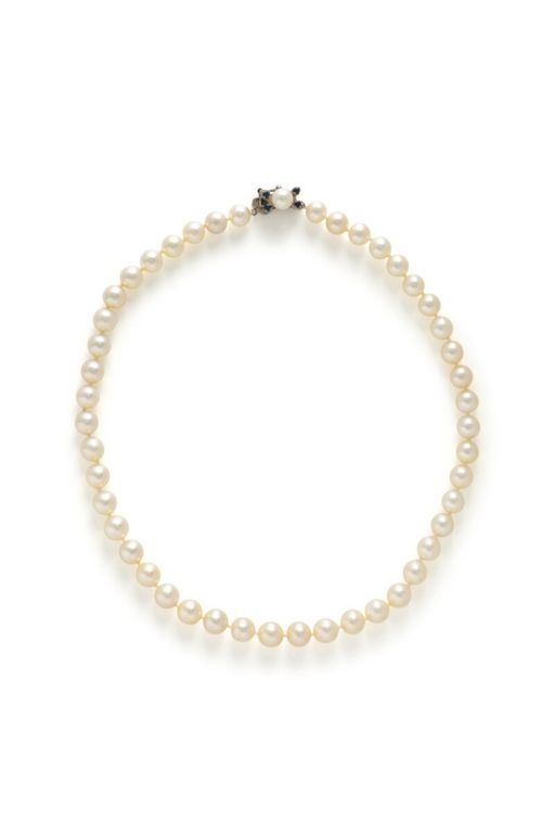 14k Gold Pearl and Sapphire Necklace