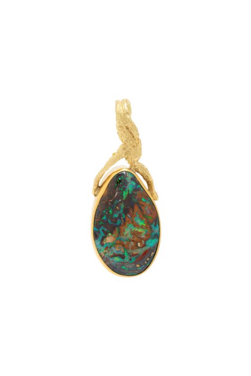 Yellow Gold and Boulder Opal Pendant