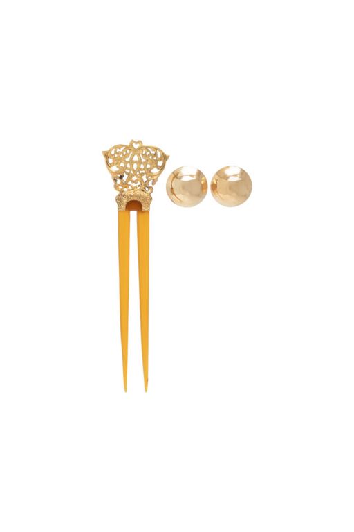 Gold Resin Jewelry Set