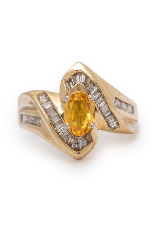 14k Gold Sapphire and Diamond Ring
