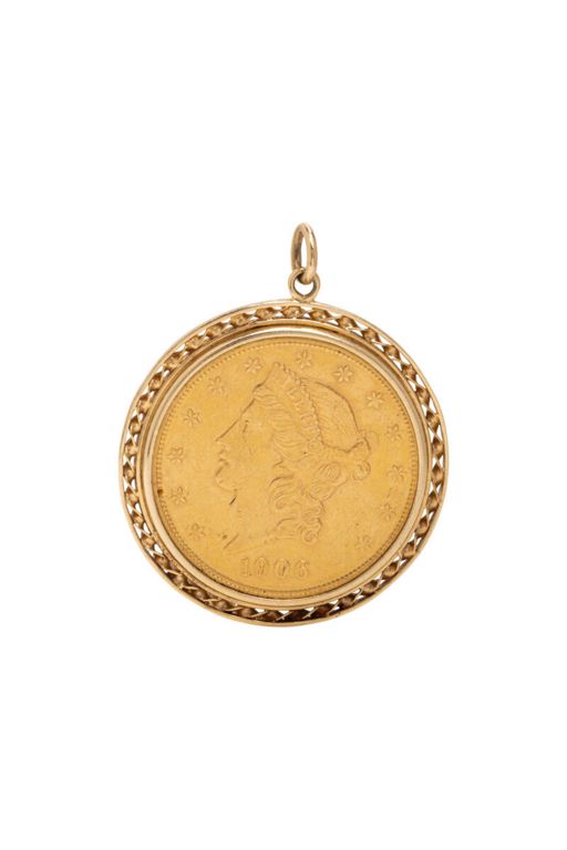 14k Gold Coin Pendant