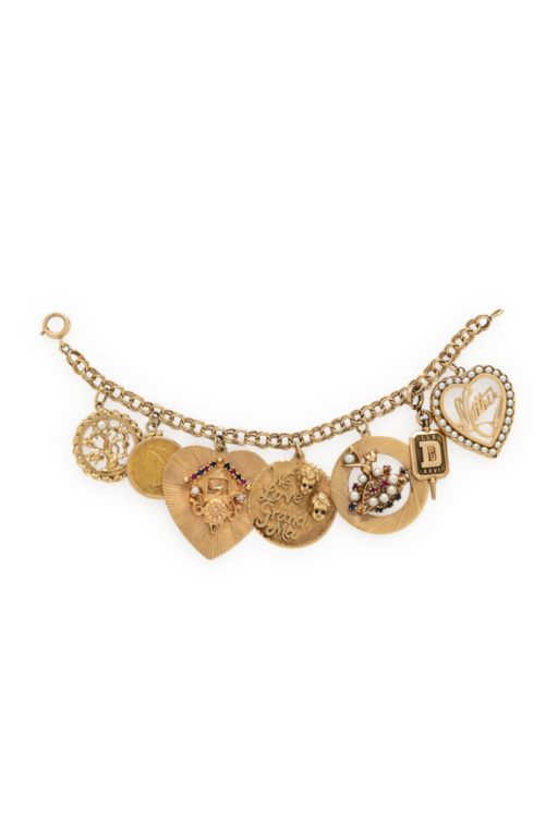 Yellow Gold and Multigem Charm Bracelet