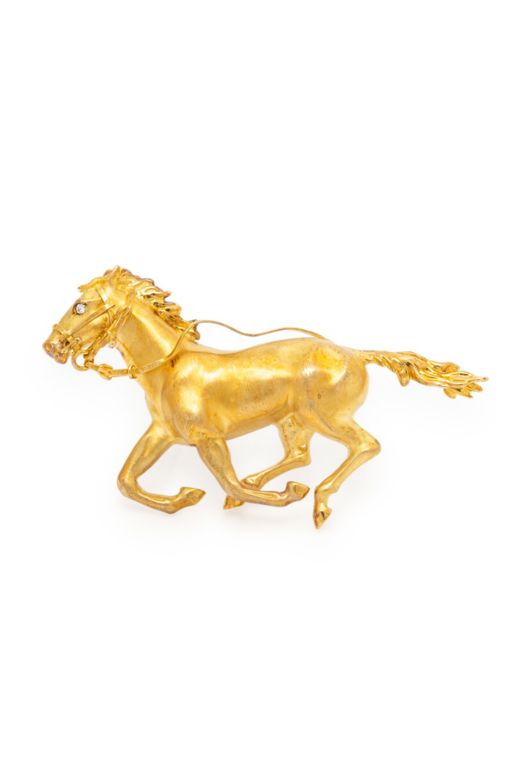 18k Gold Diamond Brooch