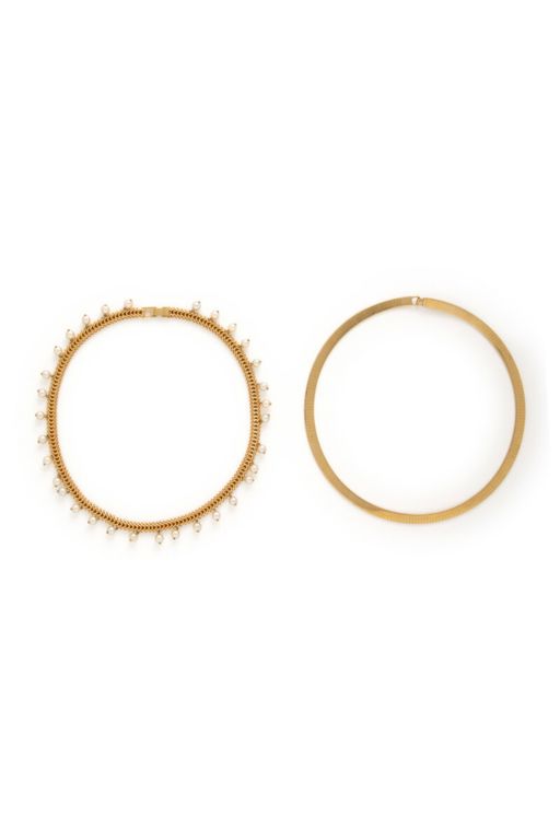 Two 14k Gold Pearl Necklaces