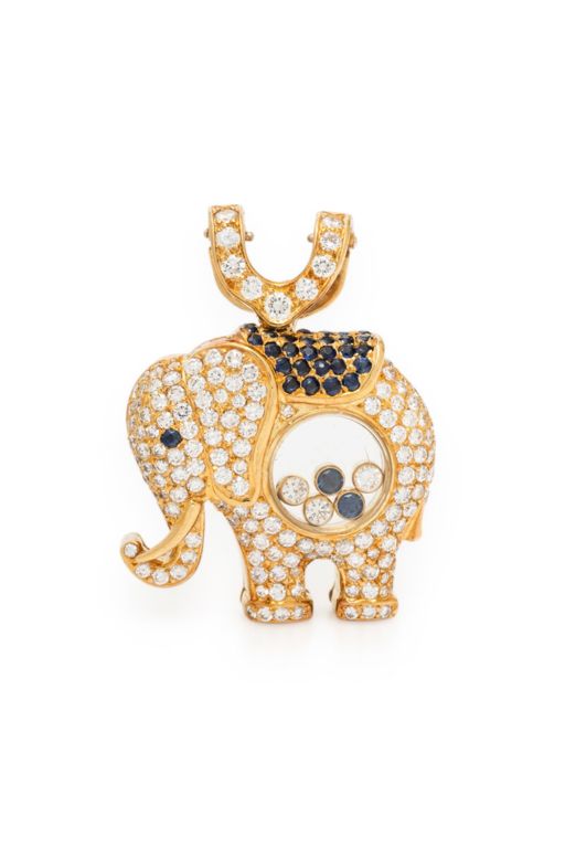 14k Gold Sapphire and Diamond Pendant Necklace