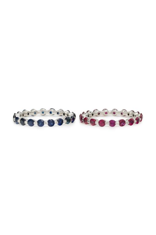 Pair of Sapphire and Ruby Rings