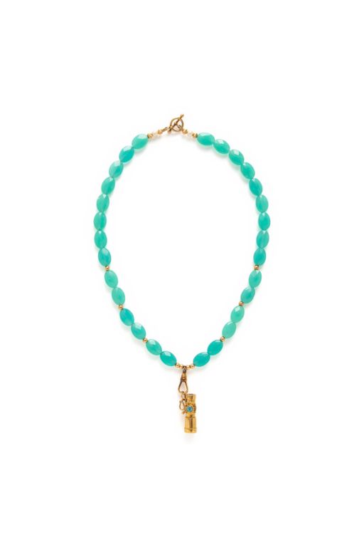 18k Gold Multi-Gem Pendant Necklace