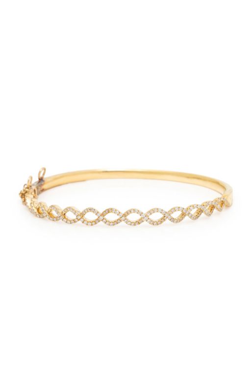 Diamond and Yellow Gold Bangle Bracelet
