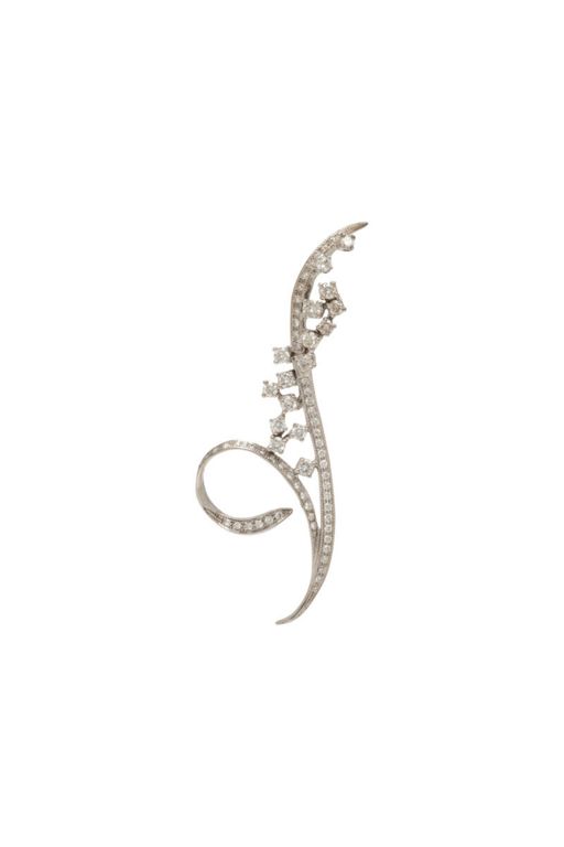White Gold and Diamond Spray Brooch