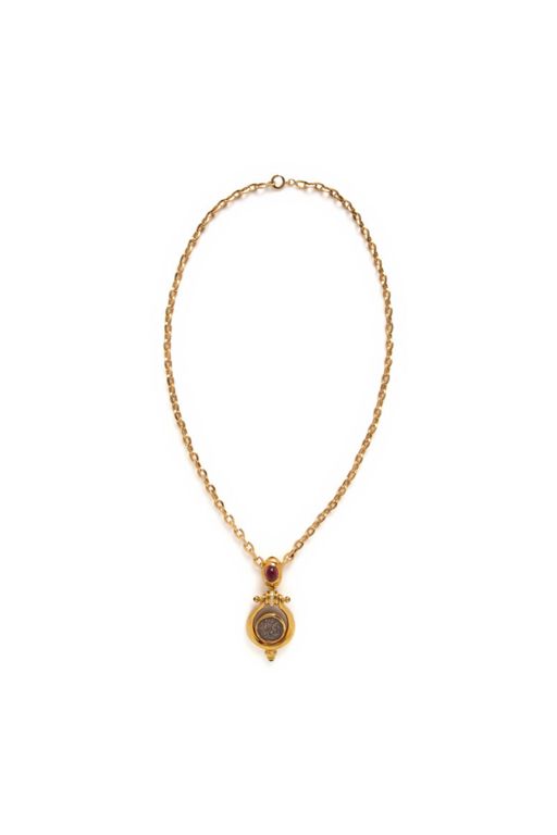 Gold Multi-Gem Pendant Necklace