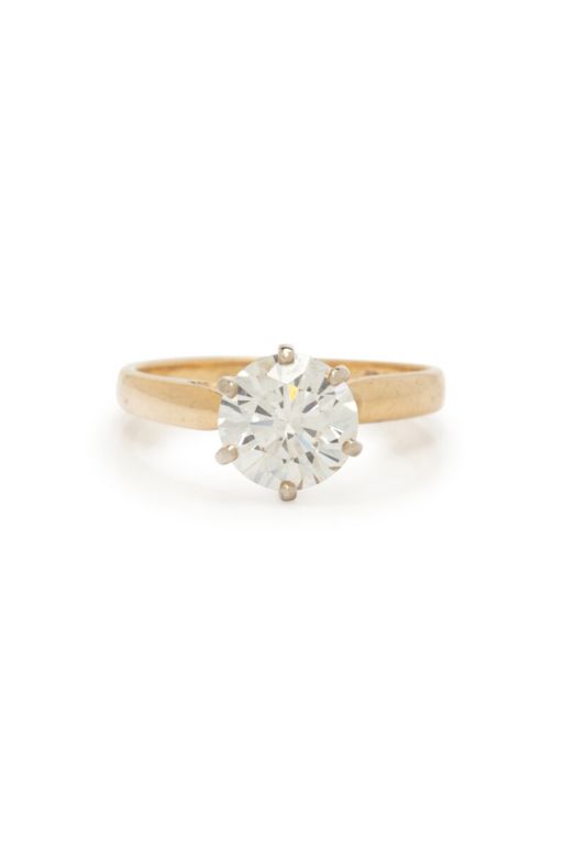 Yellow Gold and Diamond Solitaire Ring
