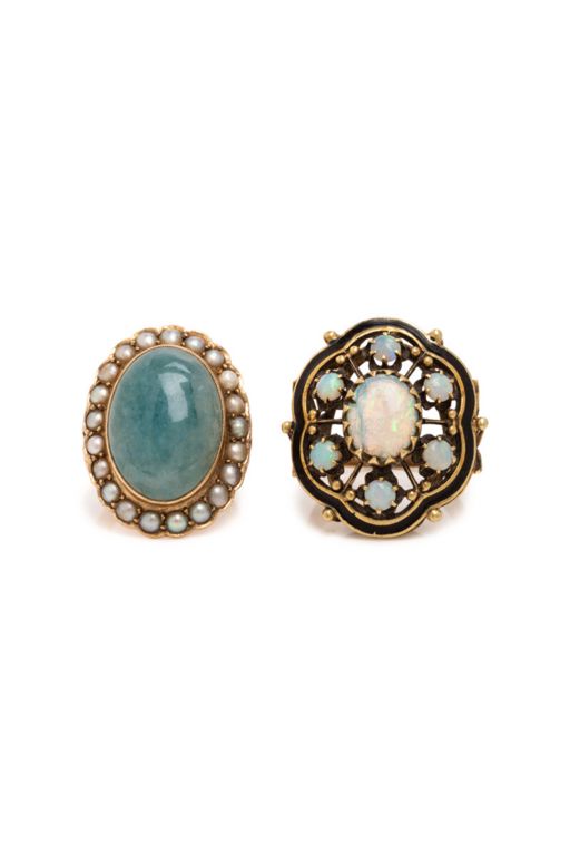 Two 14k Gold Multi-Gem Rings