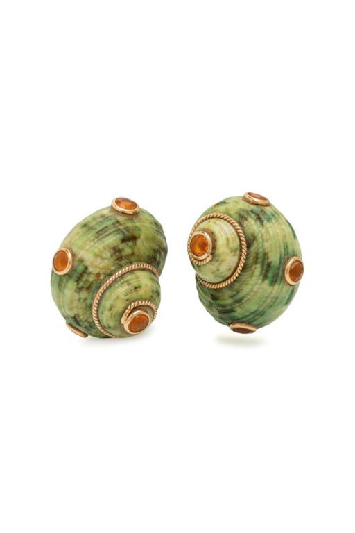 Pair of 14k Gold Citrine Earrings