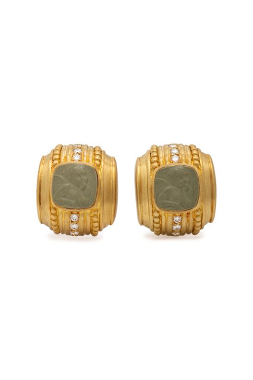 Pair of 18k Gold Diamond Earrings