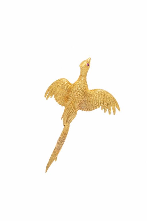 18k Gold Ruby Brooch