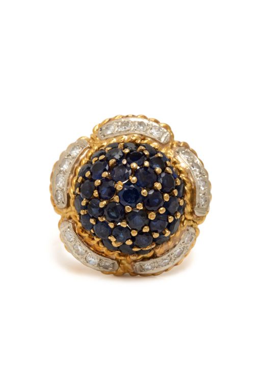 18k Gold Sapphire and Diamond Ring
