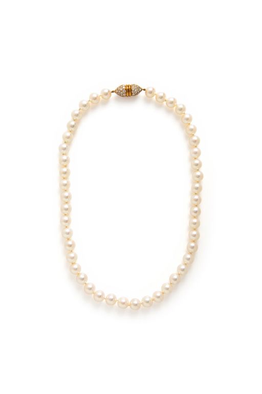 18k Gold Pearl and Diamond Necklace