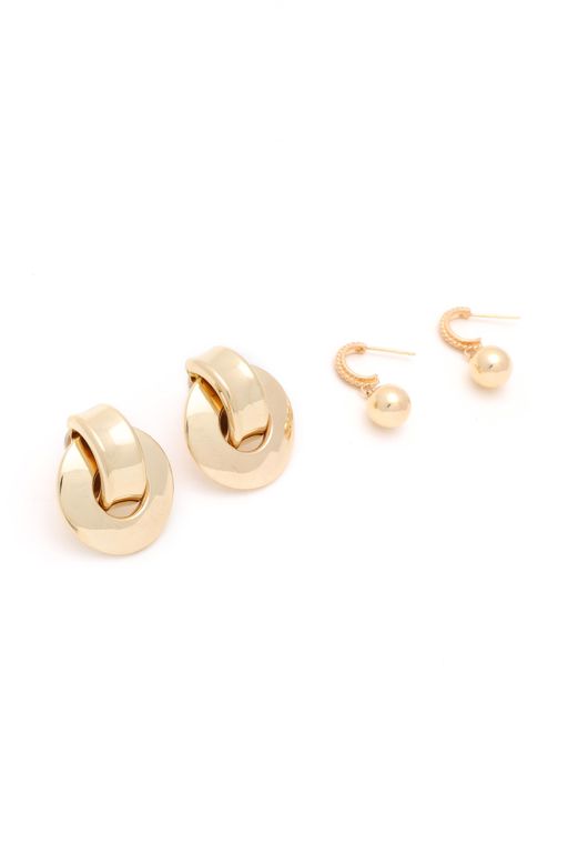 Two Pairs of 14k Gold Earrings