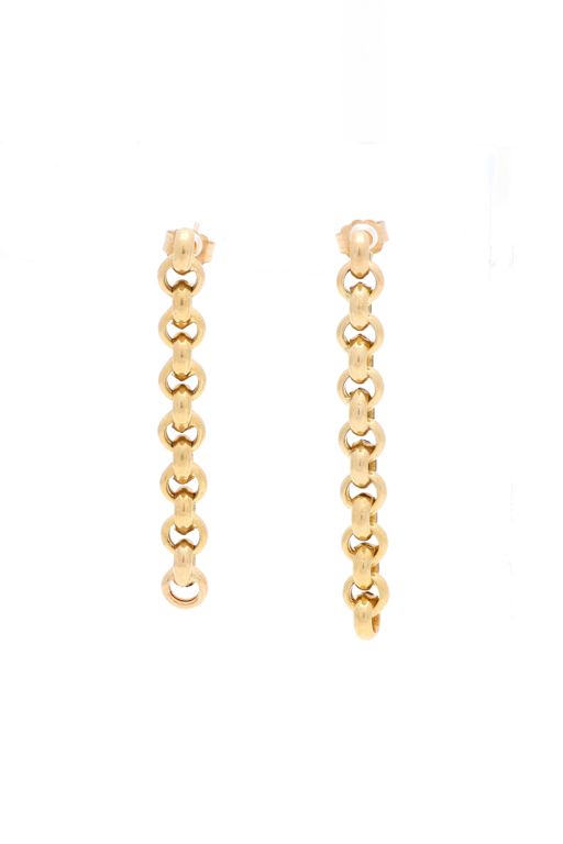 Gold Rolo Link Drop Earrings