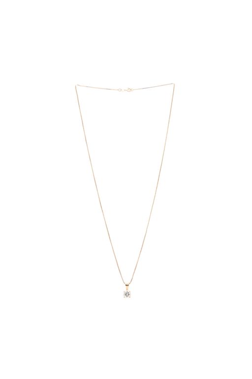 Gold and Solitaire Diamond Pendant Necklace