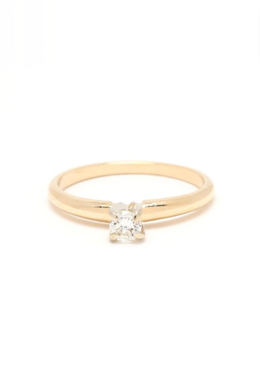 Gold and Diamond Solitaire Ring