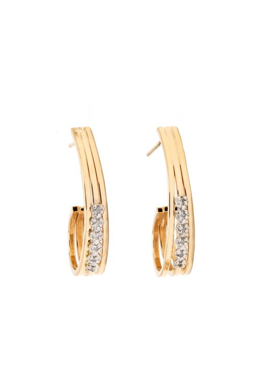 Gold and Diamond J-Hook Earrings
