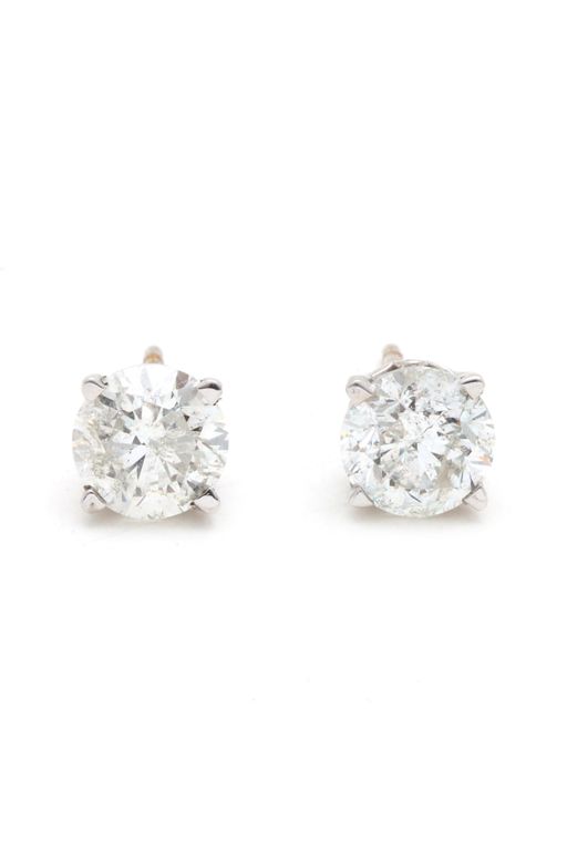 Pair of 14k Gold Diamond Stud Earrings