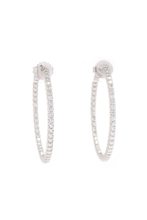 Gold and Diamond Hoop Earrings