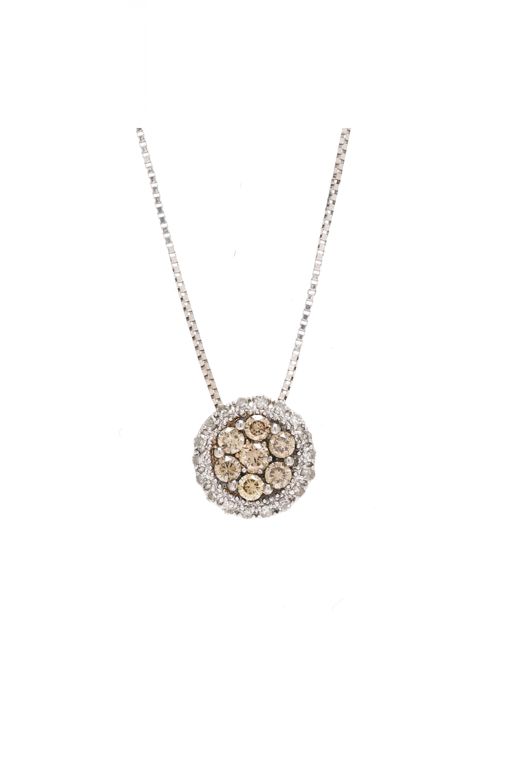 White Gold and Diamond Pendant Necklace