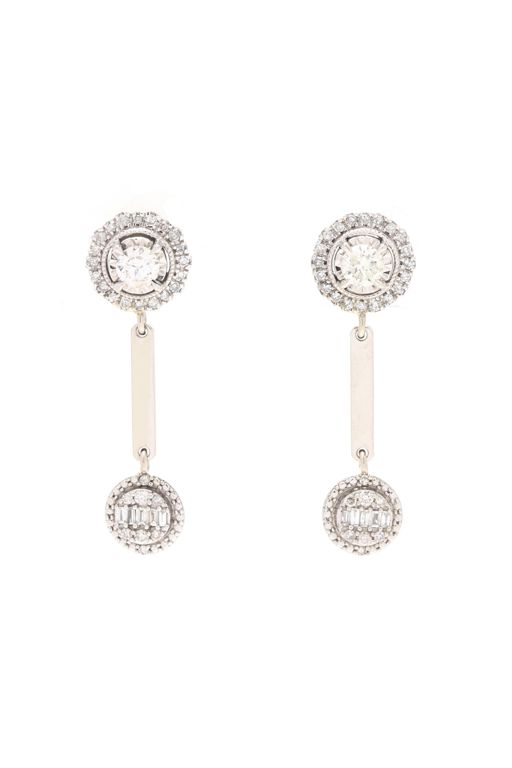 White Gold and Diamond Dangle Earrings