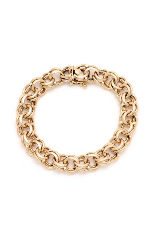 Gold Round Link Bracelet