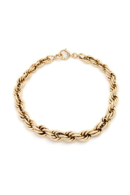 Vintage Gold Rope Link Bracelet