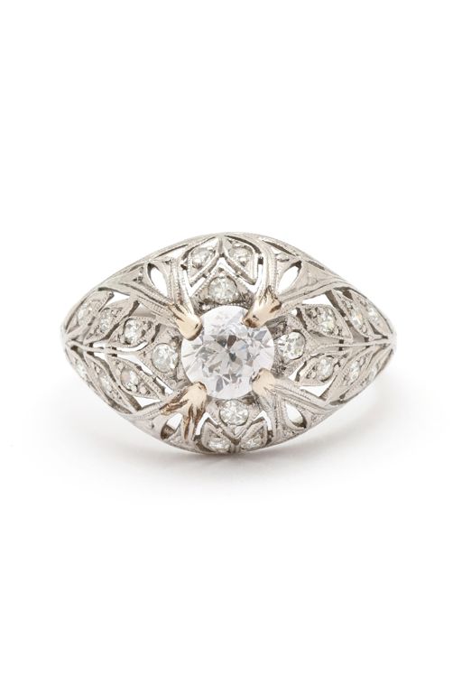 Antique Platinum and Diamond Ring