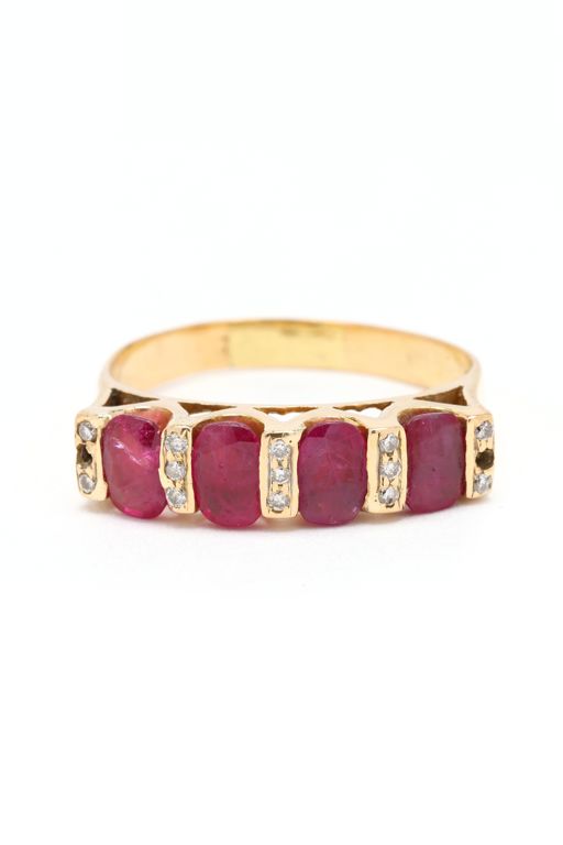 Gold, Ruby, and Diamond Ring