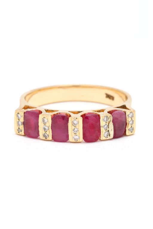 Gold, Ruby, and Diamond Ring