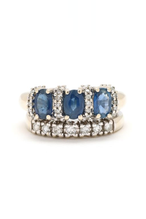 14k Gold Sapphire and Diamond Ring