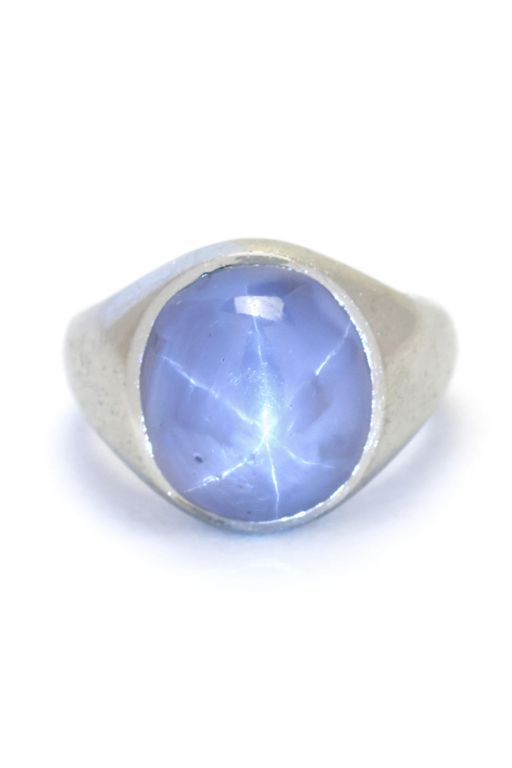 White Gold and Star Sapphire Ring