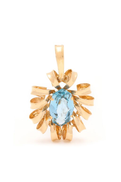 Gold and Synthetic Spinel Pendant