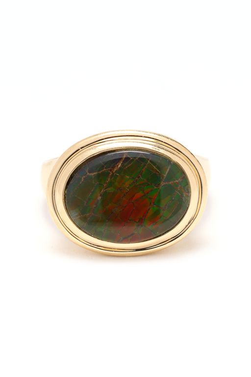Gold and Ammolite Ring