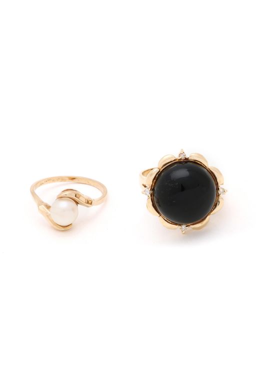 Two Gold and Gem-Set Rings