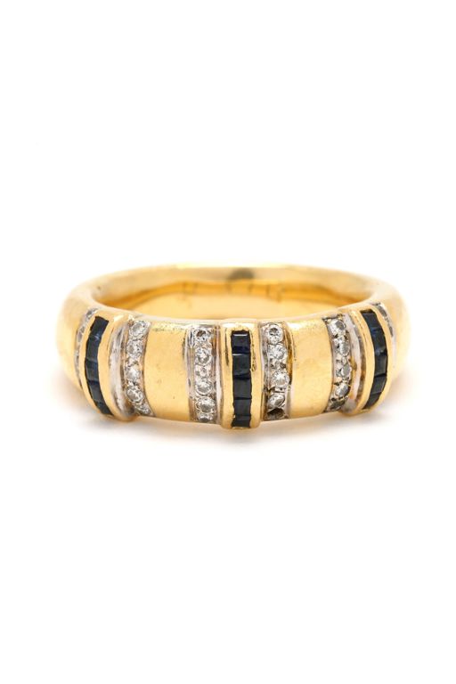 Gold, Diamond, and Sapphire Band
