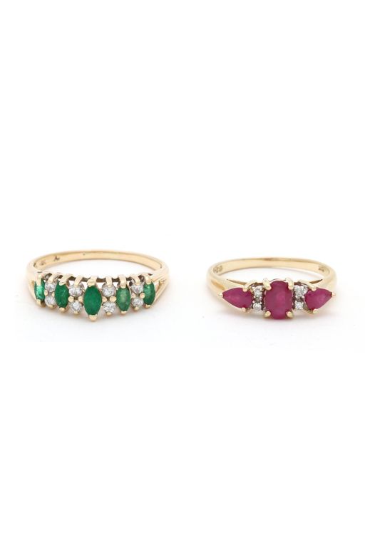 Two Gold and Gem-Set Rings