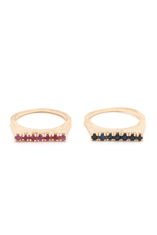 Pair of Gold and Gem-Set Rings